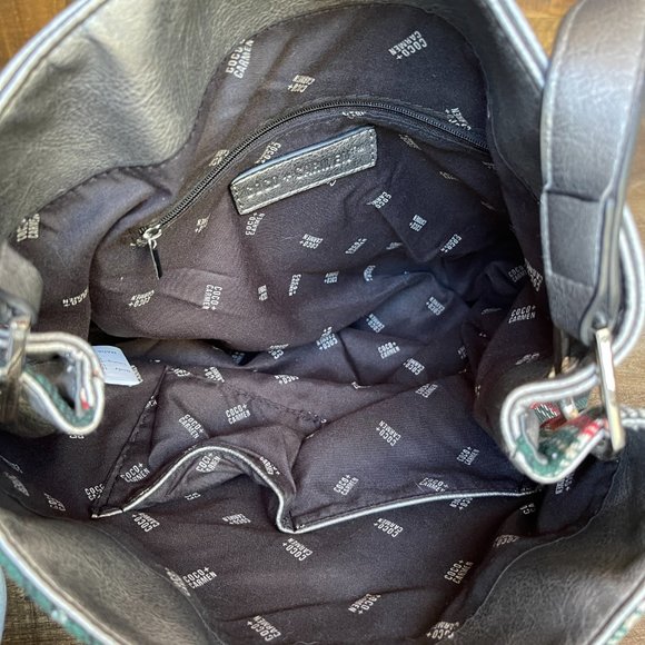 Coco + Carmen bag purse in plaid silver design. - Picture 6 of 10